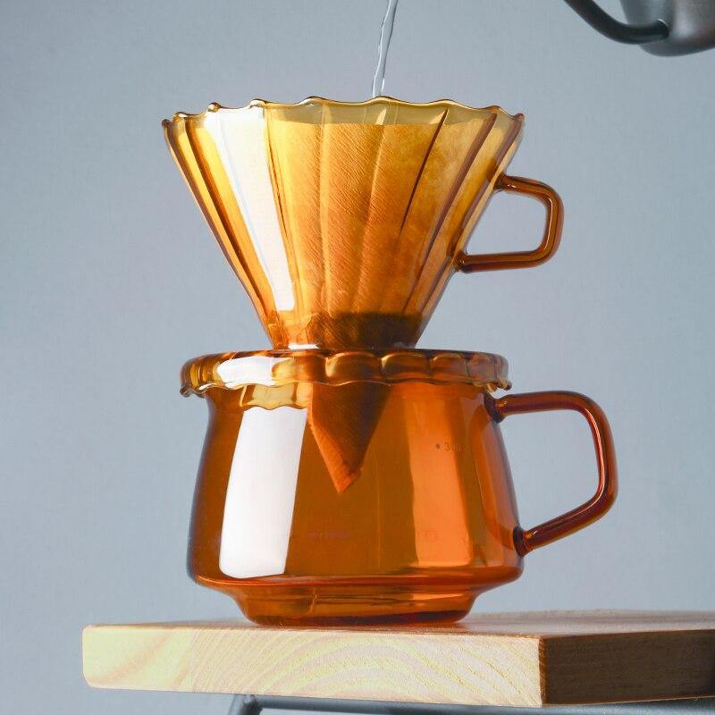 Pour-Over Coffee Maker Borosilicate Heat-Resistant Glass Carafe