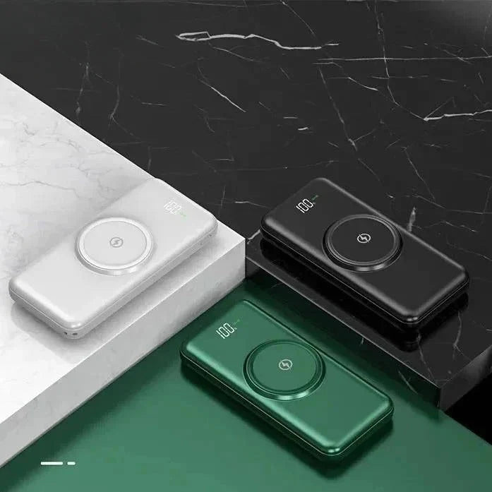 Power Bank 20,000 mAh Built-In Cables Wireless Charging