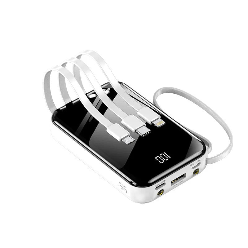 Power Bank Fast Charging Built-In Cables Digital Battery Display