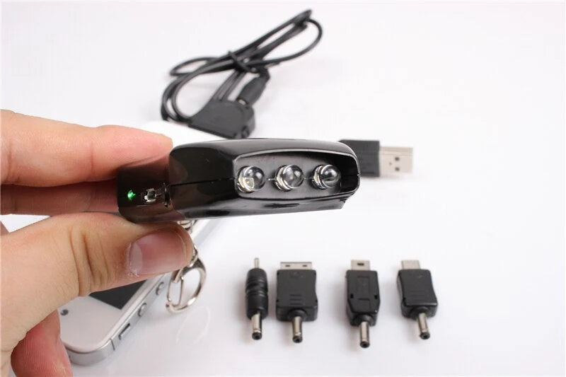 Power Bank Solar-Powered Keychain With LED Flashlight