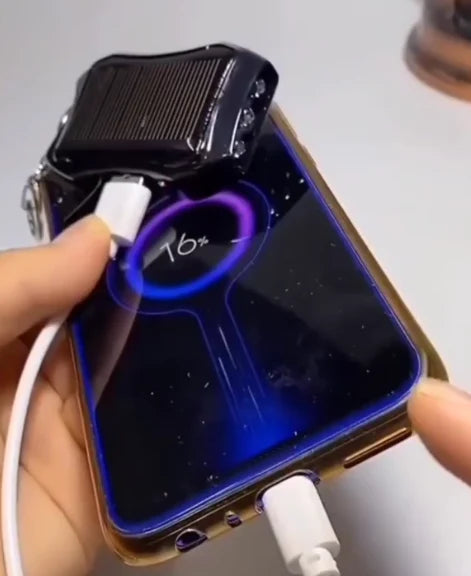 Power Bank Solar-Powered Keychain With LED Flashlight