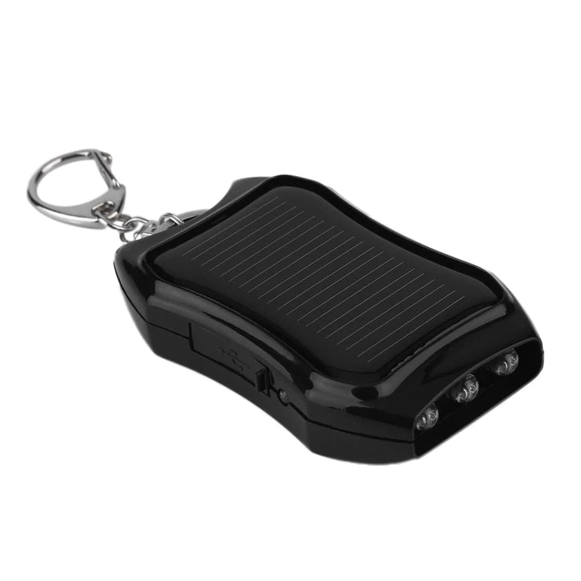 Power Bank Solar-Powered Keychain With LED Flashlight