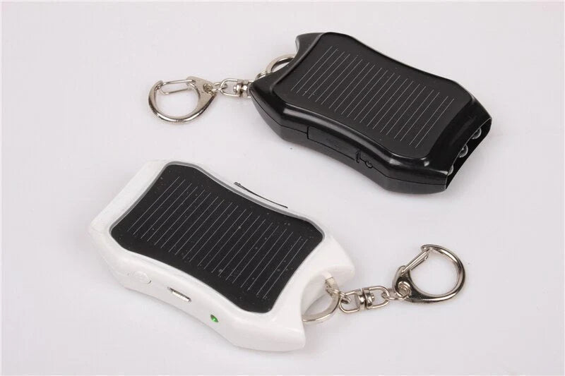 Power Bank Solar-Powered Keychain With LED Flashlight
