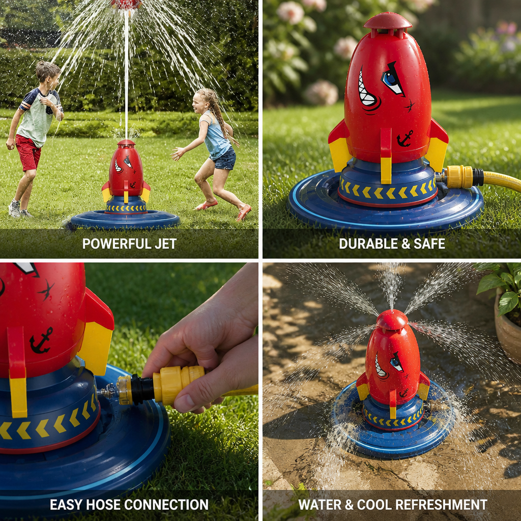 Powerful 9 Ft 10 In Water-Jet Fountain (Hose Attachment)