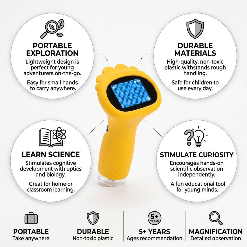 Powerful Portable Kids Microscope (Ages 5+)