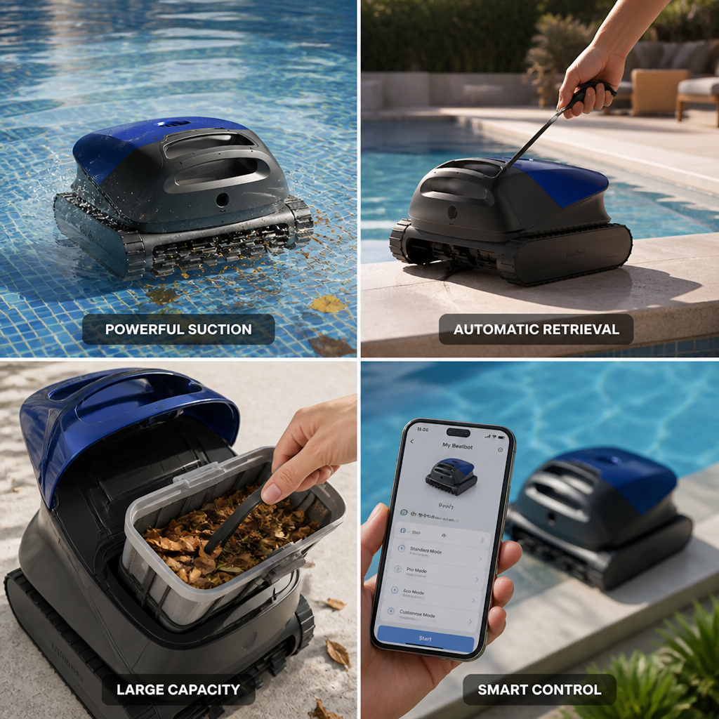 Powerful Suction & 300-Minute Cordless Robotic Pool Vacuum