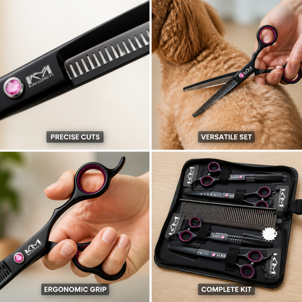 Precision & Ergonomic Dog Grooming Scissors (3-Piece Set)