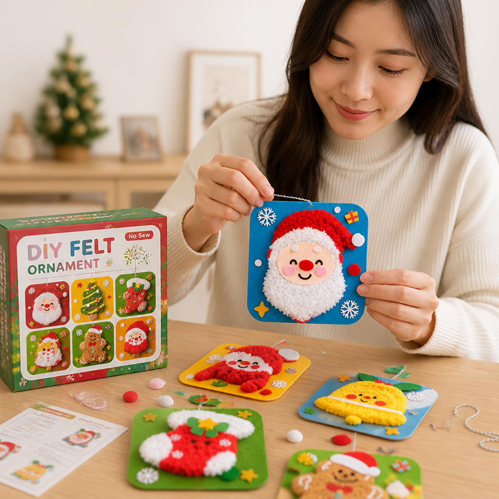 Precut No-Sew Felt Christmas Ornament Kit