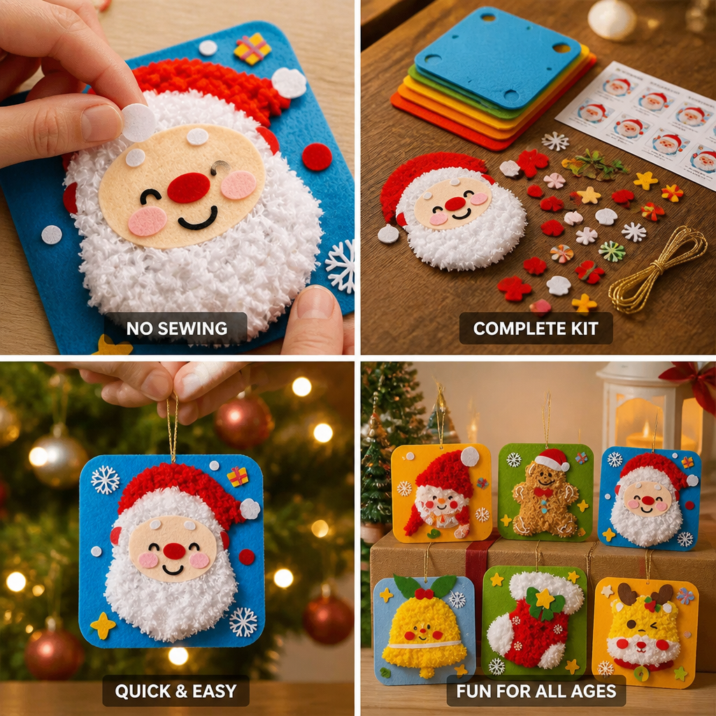 Precut No-Sew Felt Christmas Ornament Kit