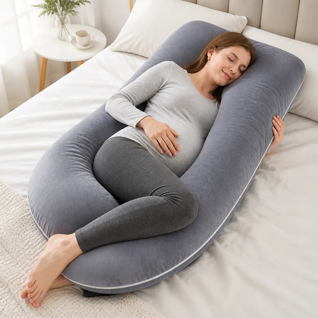 Pregnancy Body Pillow Ergonomic Huggable Removable Cotton Cover
