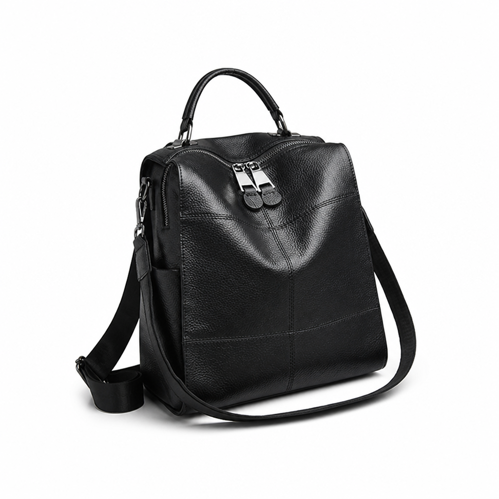 Premium Leather Convertible Backpack (Padded Laptop Pocket)