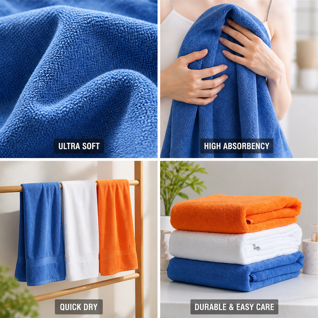 Premium Soft Quick-Dry Terry Cloth Bath Towel