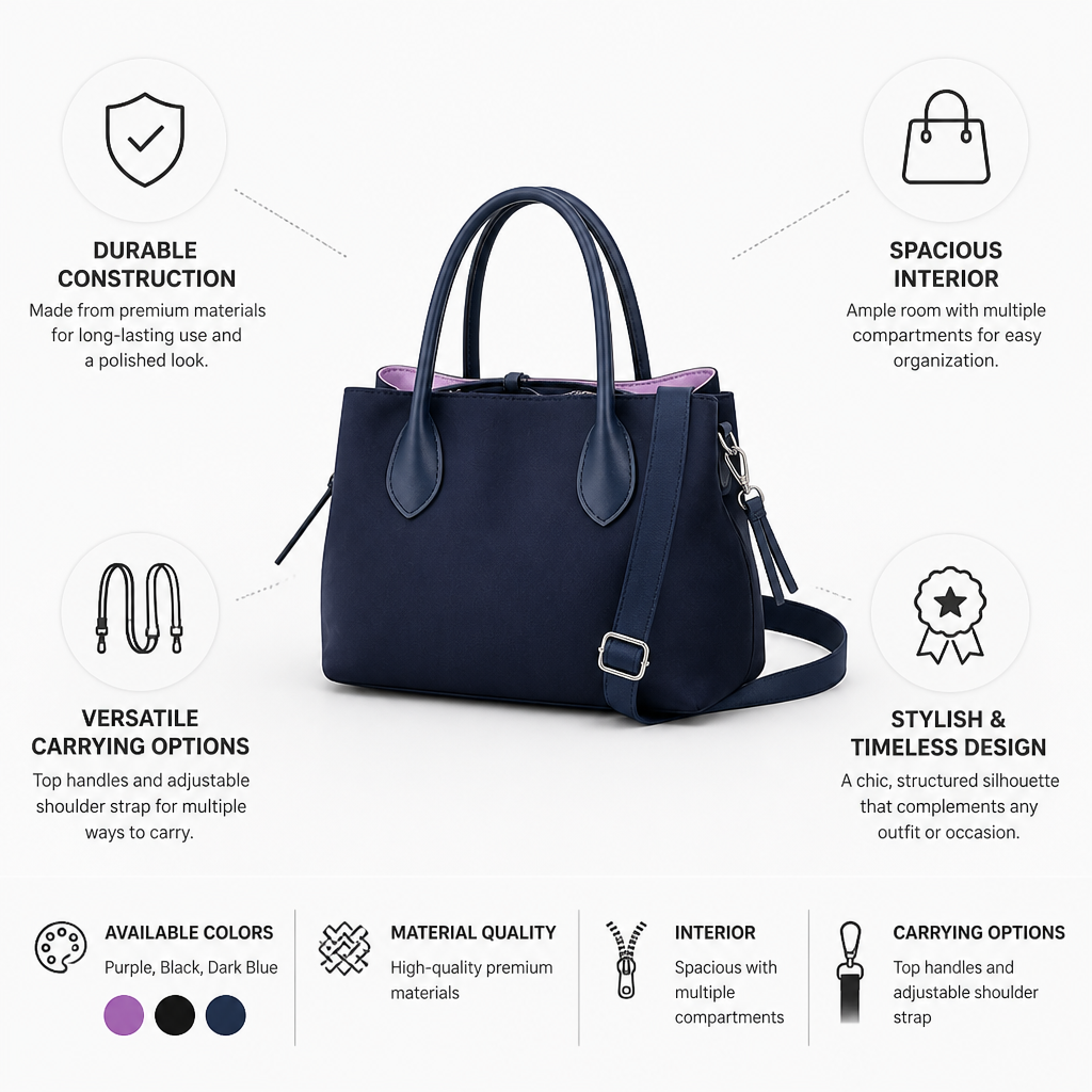 Premium Structured Satchel (Top-Handle & Adjustable Strap)