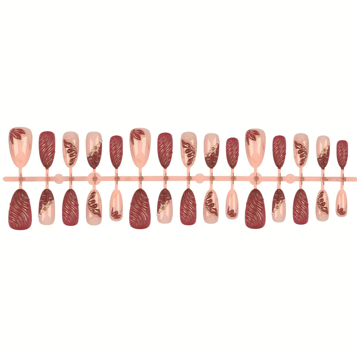 Press-On Nail Art Set Artistic Designs Long-Lasting Adhesive
