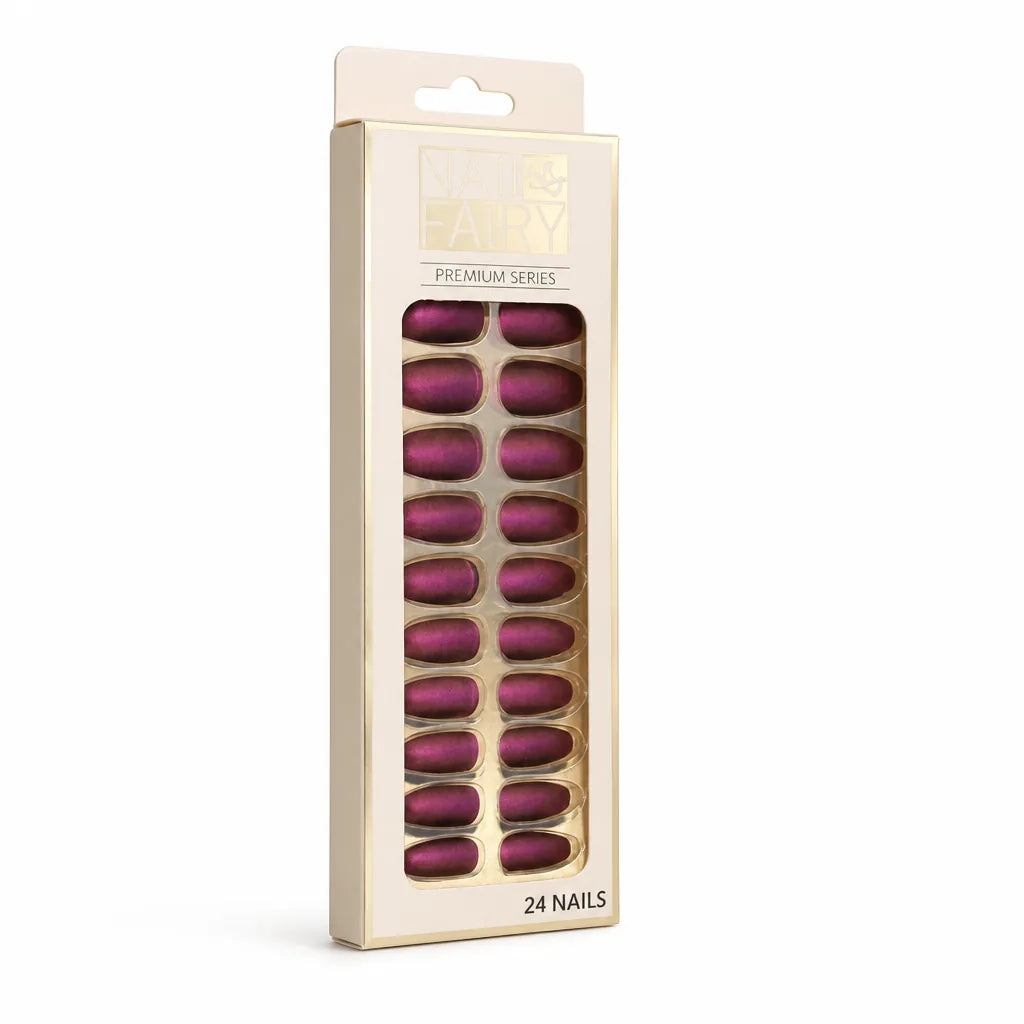 Press-On Nail Kit Reusable Jelly Gel Set of 24