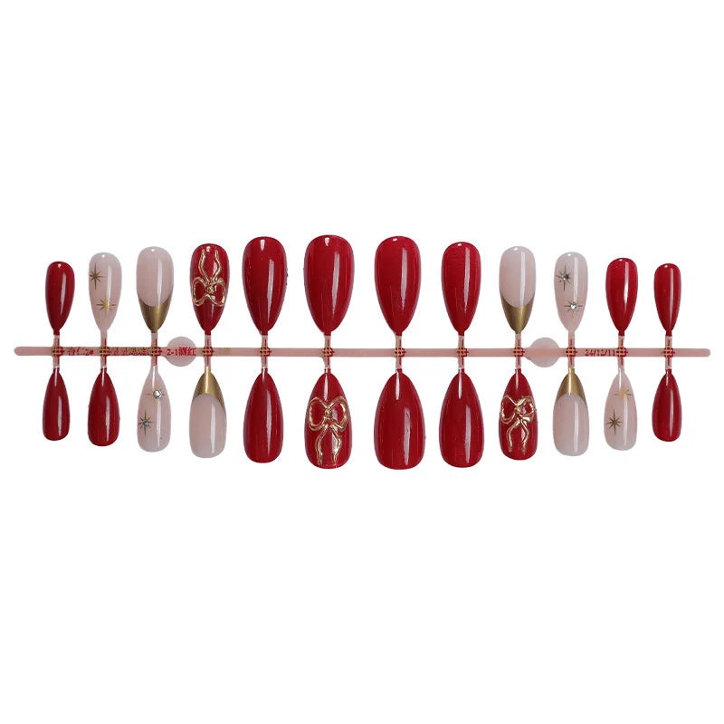 Press-On Nail Set 3D Embellishments & Self-Adhesive Strips