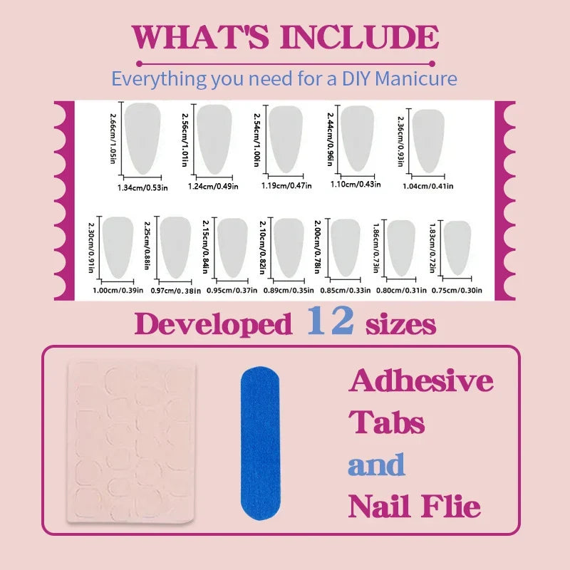 Press-On Nail Set Festive Christmas Designs Reusable & Non-Toxic