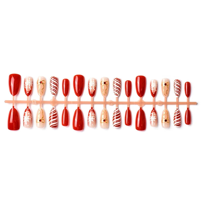 Press-On Nail Set Festive Designs Comfort Fit