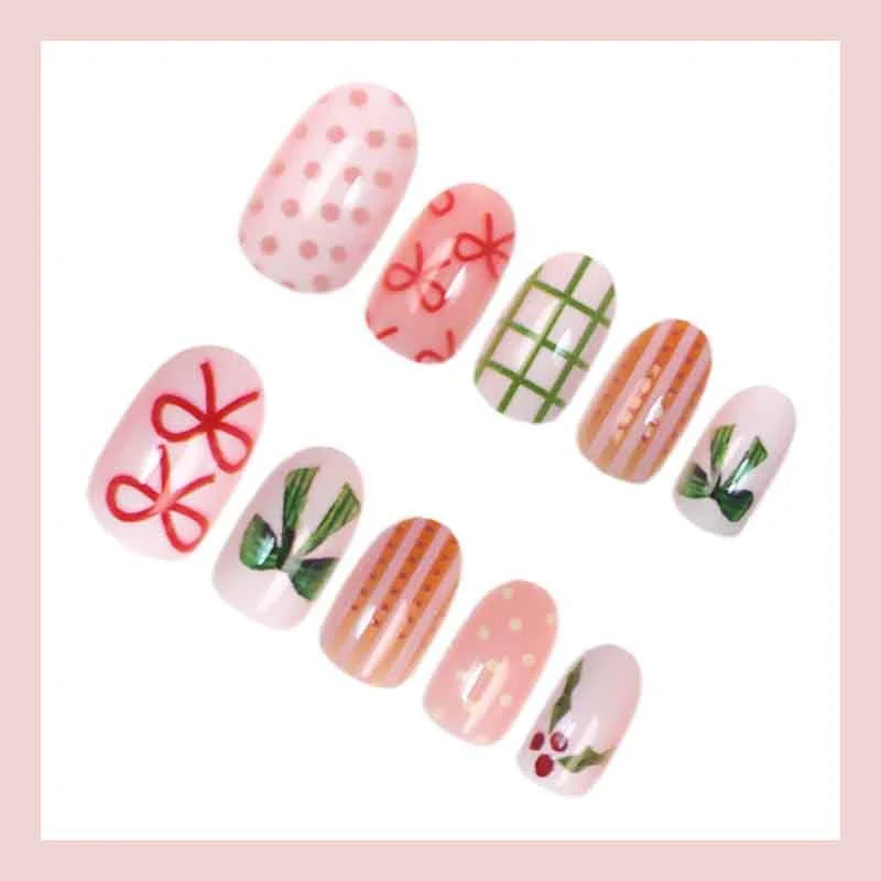 Press-On Nail Set Festive Designs Easy-Apply & Long-Lasting