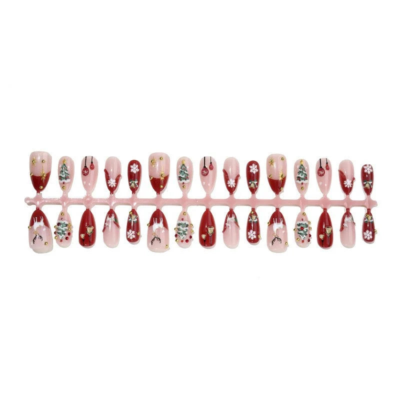 Press-On Nail Set Festive Glitter Non-Toxic