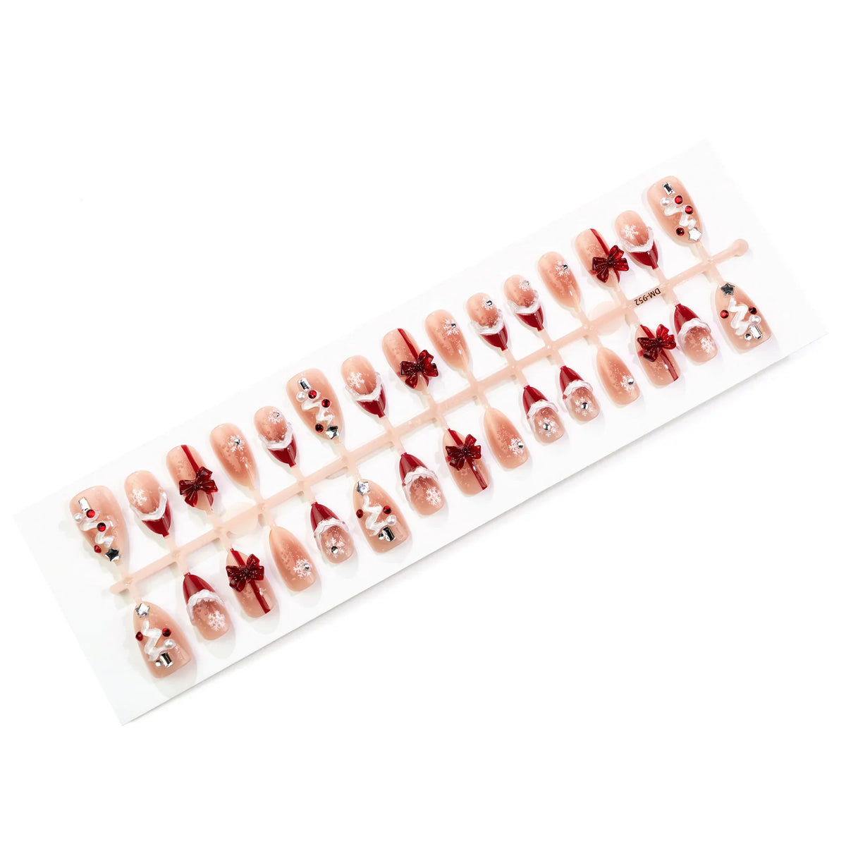 Press-On Nail Set Festive Holiday Designs Long-Lasting Wear