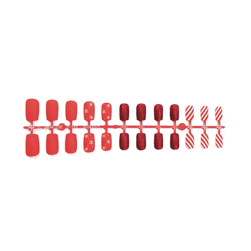 Press-On Nail Set Festive Patterns Easy DIY