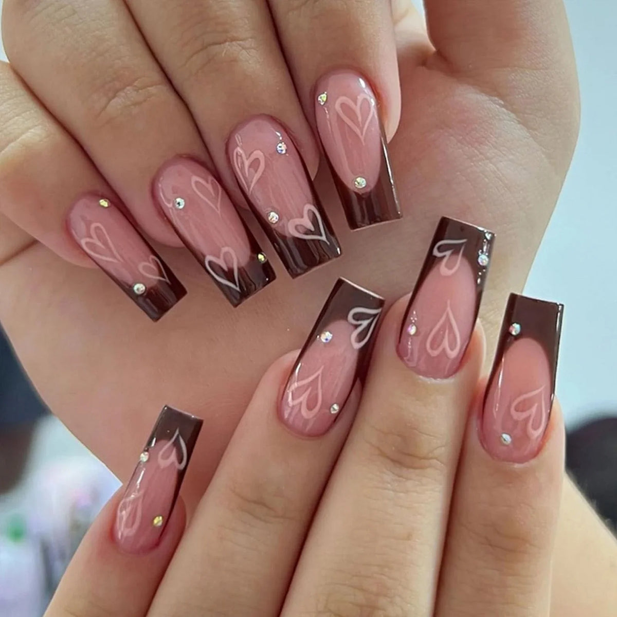 Press-On Nail Set Festive Reindeer & Candy Cane