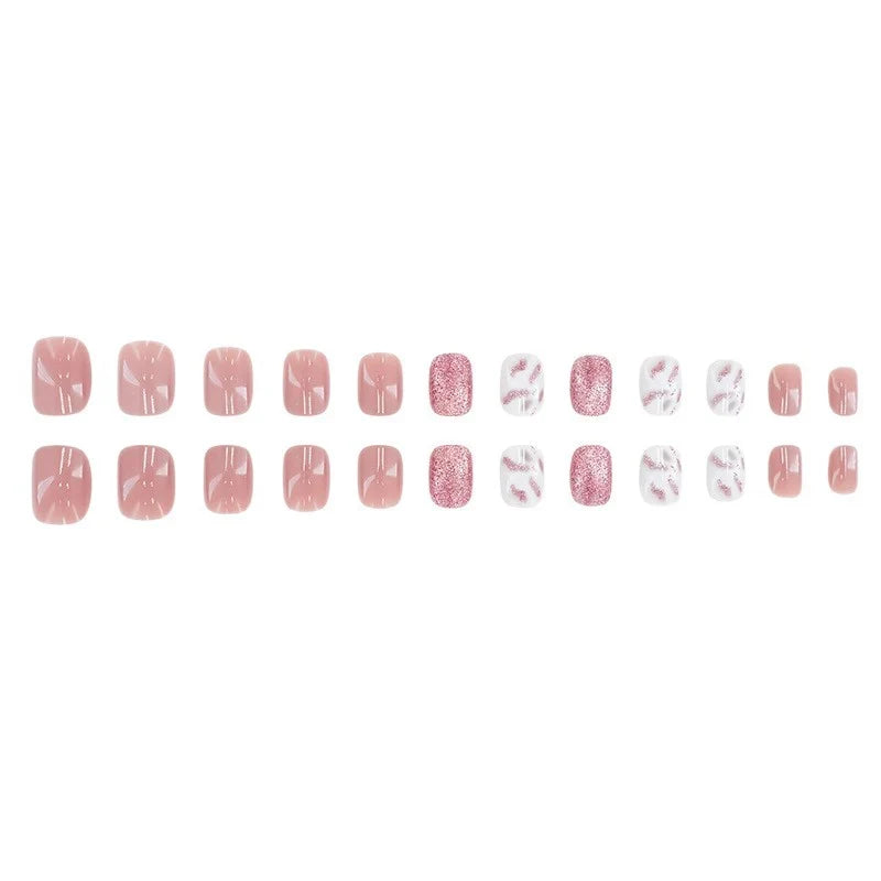 Press-On Nail Set Festive Reindeer & Candy Cane