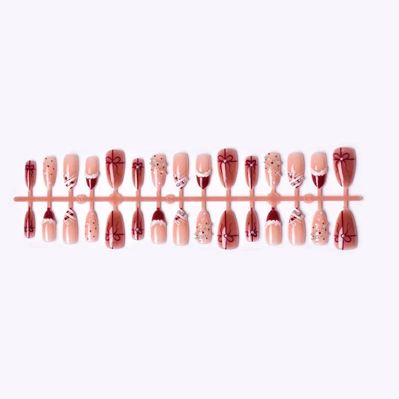 Press-On Nail Set Gift-Themed Designs Quick-Apply High-Shine