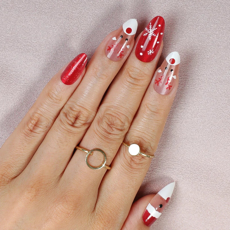 Press-On Nail Set Holiday Designs Easy Application
