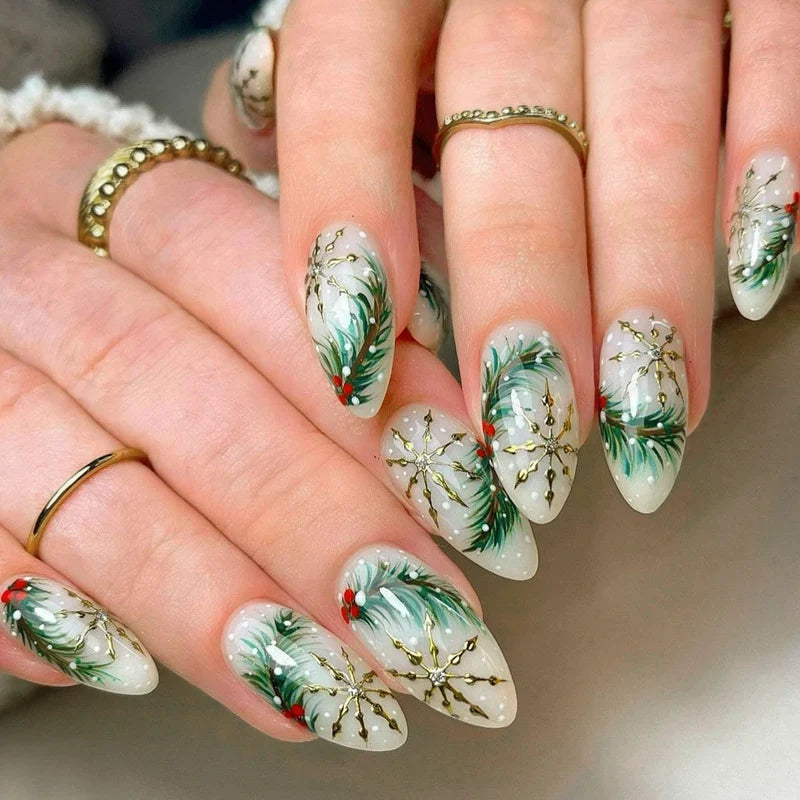Press-On Nail Set Holiday Designs Peel-And-Stick