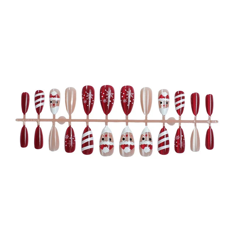 Press-On Nail Set Holiday Designs Reusable & Easy Application