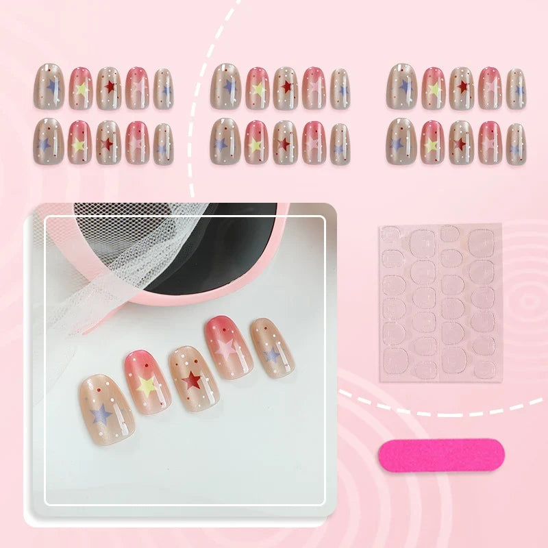 Press-On Nail Set Peel & Stick Long-Lasting