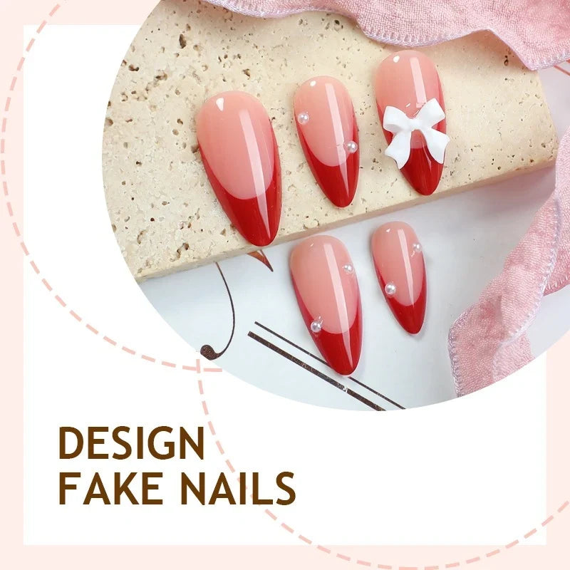 Press-On Nail Set Pre-Decorated Reusable Easy Application