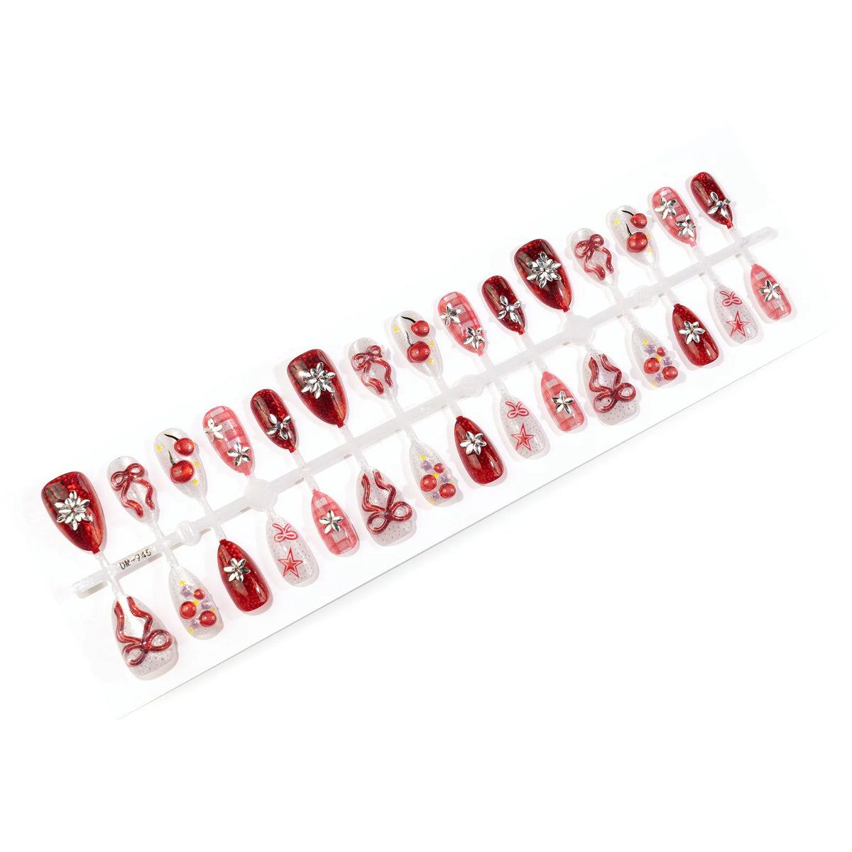 Press-On Nail Set Self-Adhesive Holiday Design