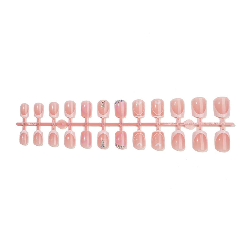 Press-On Nail Set Self-Adhesive Sparkling Accents Long-Lasting