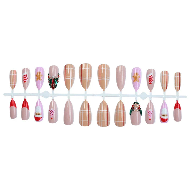 Press-On Nails Christmas Glitter Designs Easy Application