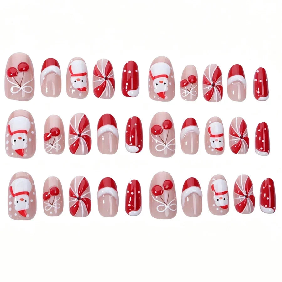 Press-On Nails Christmas Self-Adhesive Multiple Sizes