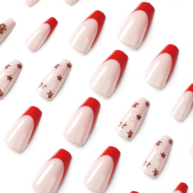 Press-On Nails Festive Christmas Glitter Easy Application
