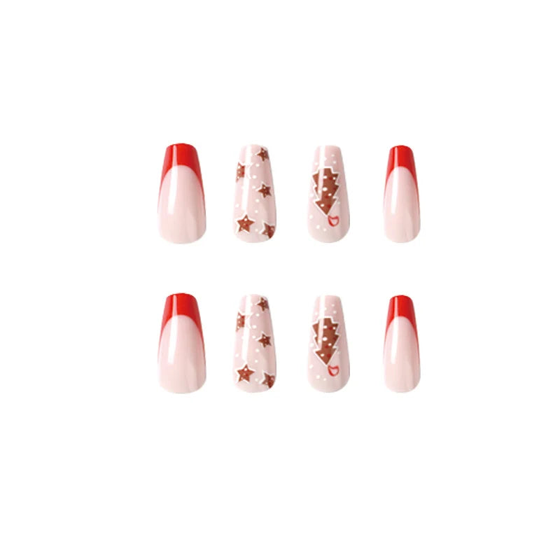 Press-On Nails Festive Christmas Glitter Easy Application