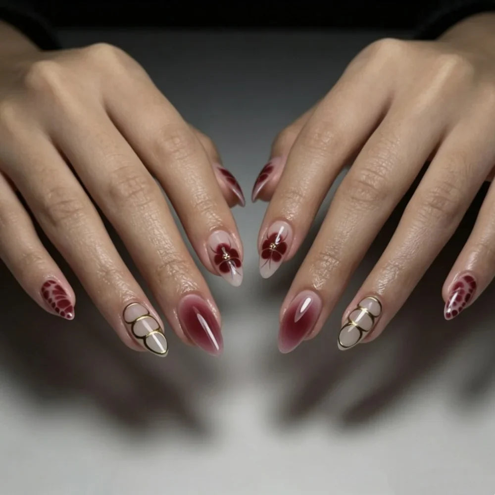 Press-On Nails Festive Designs Buffing Strips & Gel Polish