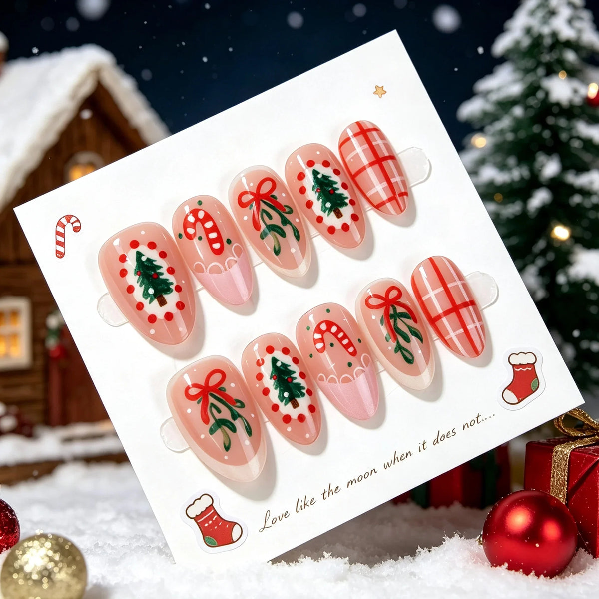Press-On Nails Festive Designs Comfortable Fit Multiple Sizes