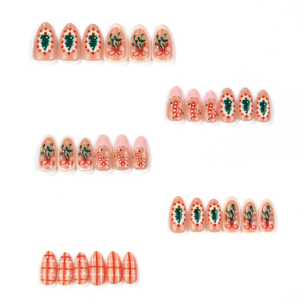 Press-On Nails Festive Designs Comfortable Fit Multiple Sizes