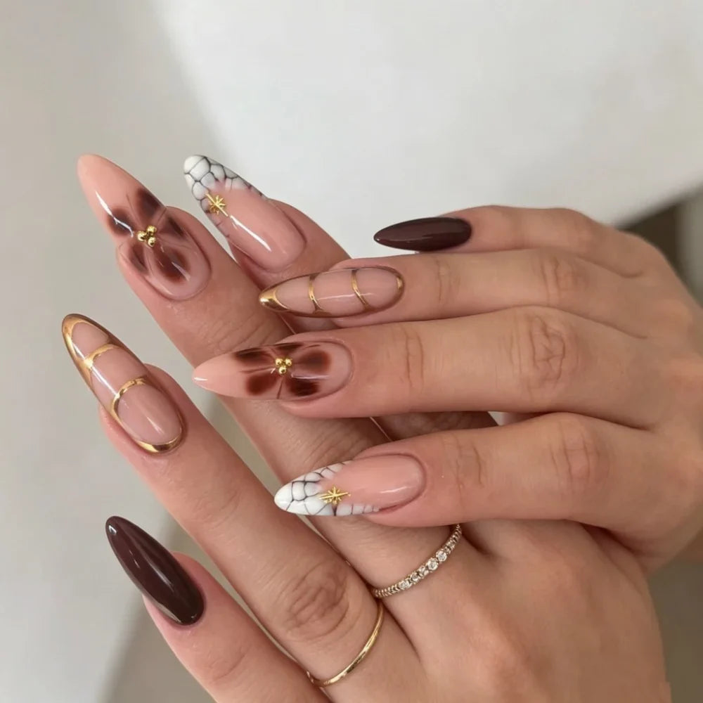 Press-On Nails Festive Designs Gel Polish & Buffing Strips