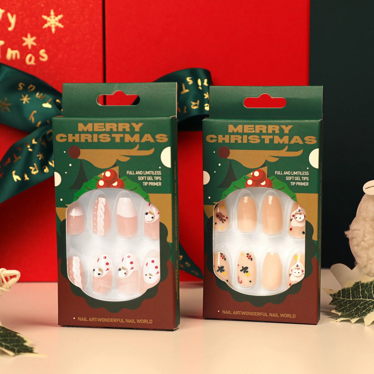 Press-On Nails Festive Winter Self-Adhesive