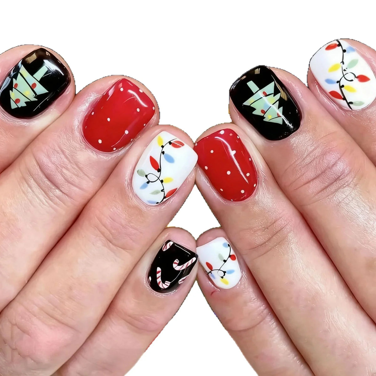 Press-On Nails Holiday Designs High-Shine Versatile Fit