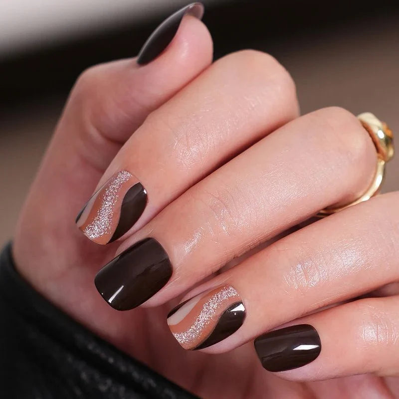 Press-On Nails Holiday Designs Peel-And-Press Reusable