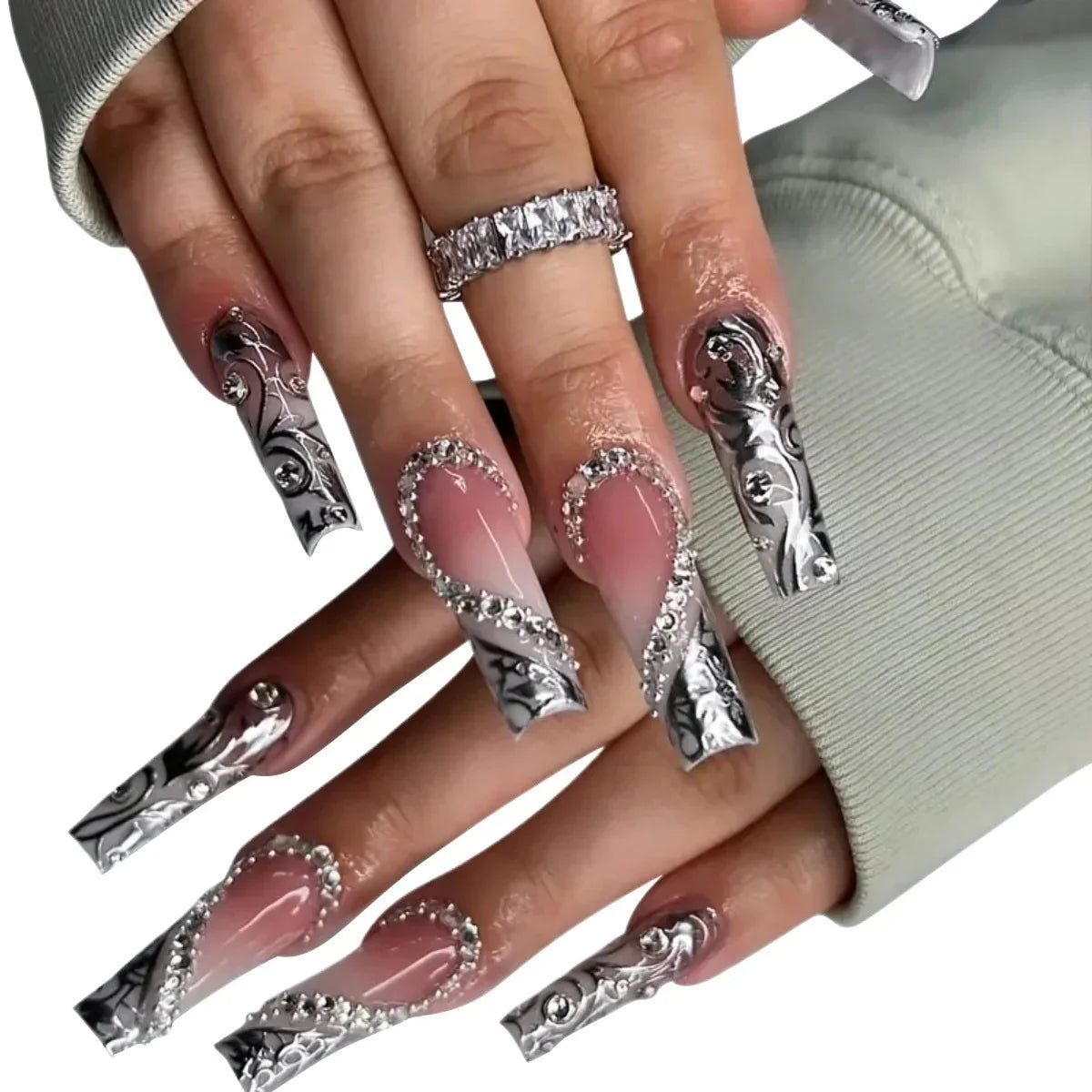 Press-On Nails Holiday Designs Peel-And-Press Reusable