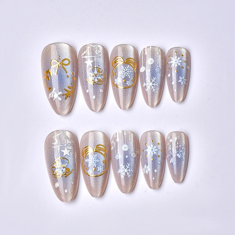 Press-On Nails Holiday Motifs Adhesive & Reusable
