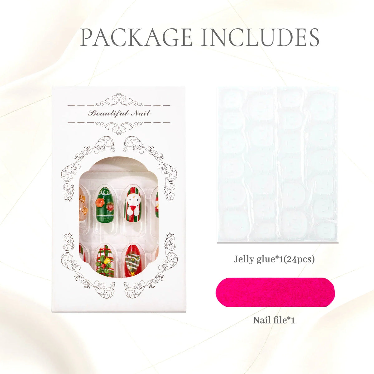 Press-On Nails Holiday Motifs Peel & Press Long-Lasting
